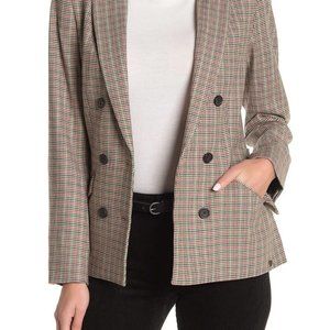 Scotch & Soda Belted Double Breasted Plaid Blazer